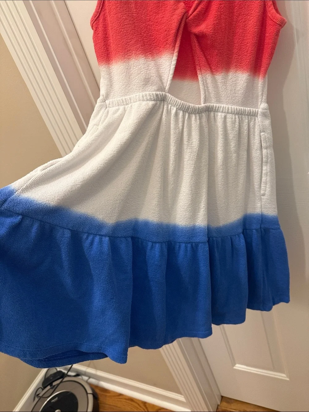 Cat & Jack Red, White and Blue Tiered Tank Dress